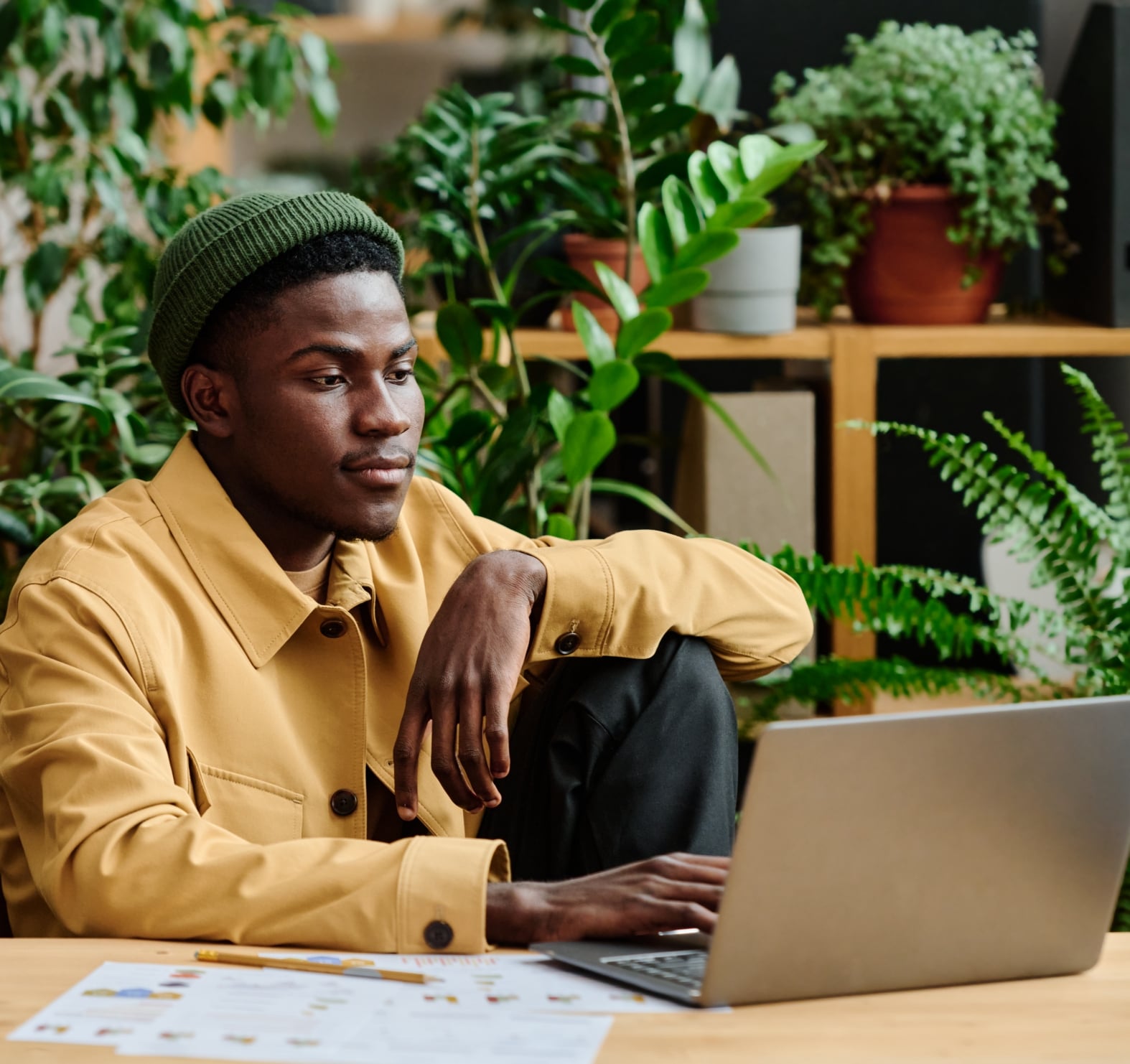 A man browsing on a computer